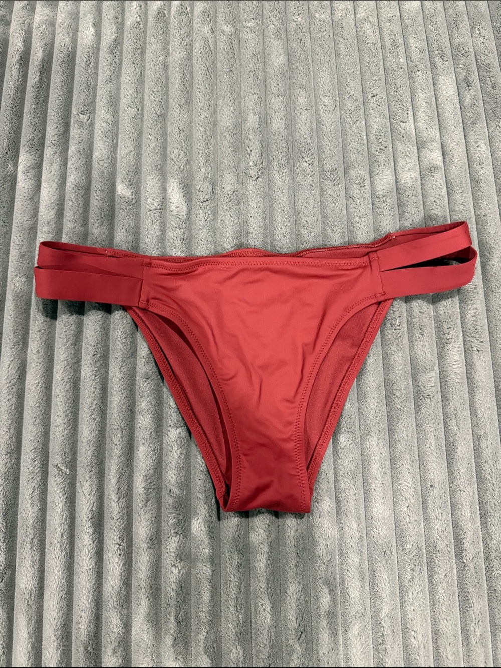 Women's Rust Red Bikini Bottom with Double Side Straps